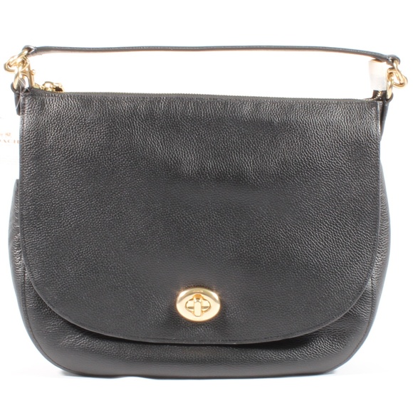 Coach Handbags - Coach Turnlock Hobo Shoulder Bag Black Leather NWT